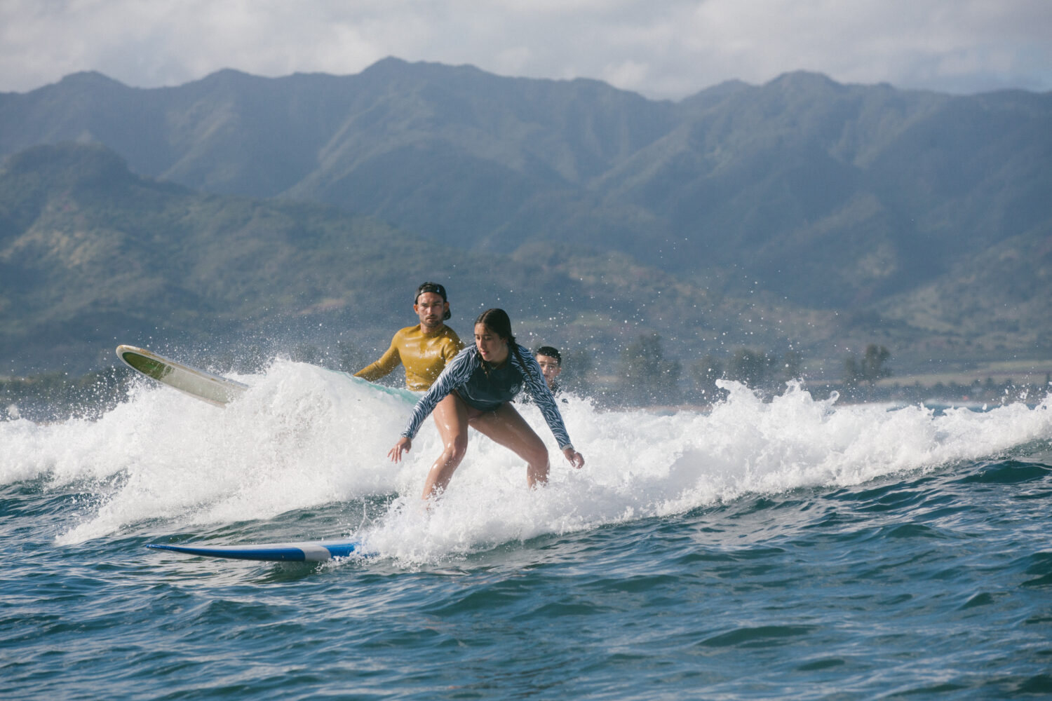 Best North Shore surf lesson instructor focused on a student