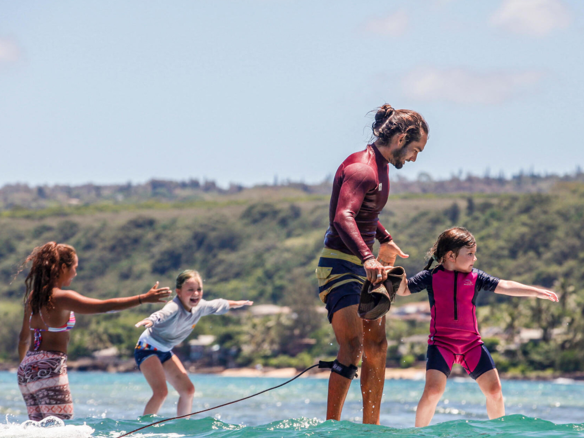 North shore surf lesson for kids